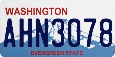 WA license plate AHN3078
