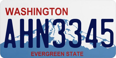 WA license plate AHN3345