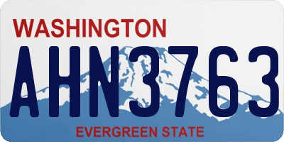 WA license plate AHN3763