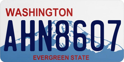 WA license plate AHN8607