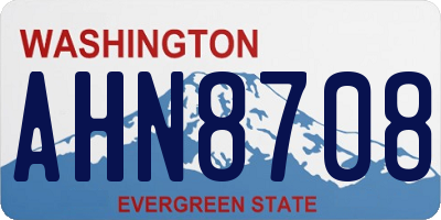 WA license plate AHN8708