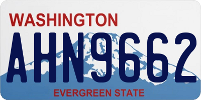 WA license plate AHN9662