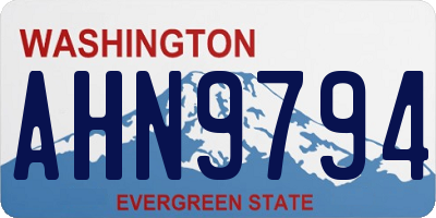 WA license plate AHN9794