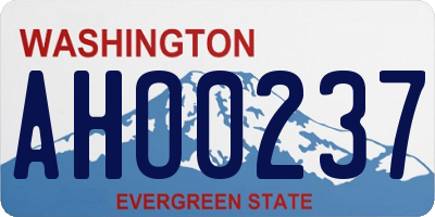 WA license plate AHO0237