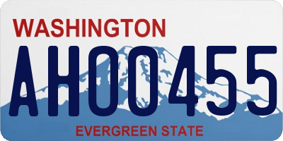 WA license plate AHO0455