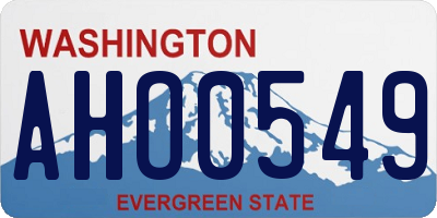 WA license plate AHO0549