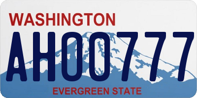 WA license plate AHO0777