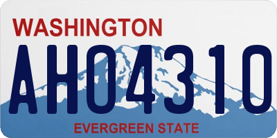 WA license plate AHO4310