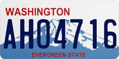WA license plate AHO4716
