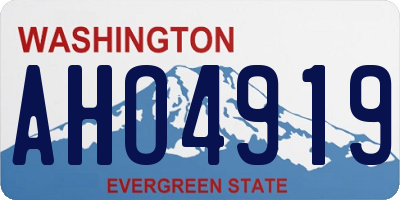 WA license plate AHO4919