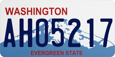 WA license plate AHO5217