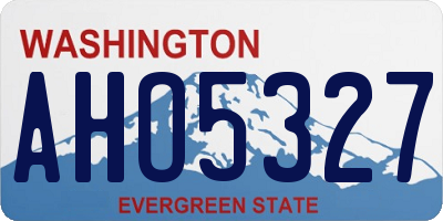 WA license plate AHO5327