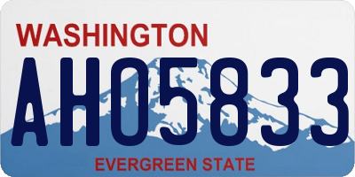 WA license plate AHO5833
