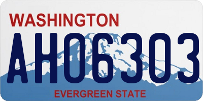 WA license plate AHO6303