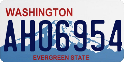WA license plate AHO6954