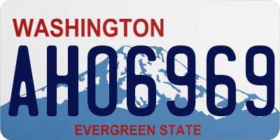 WA license plate AHO6969