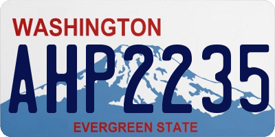 WA license plate AHP2235