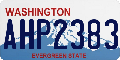 WA license plate AHP2383