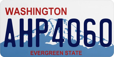 WA license plate AHP4060