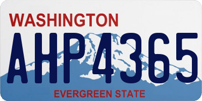 WA license plate AHP4365