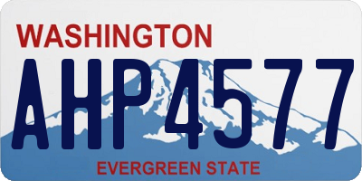 WA license plate AHP4577