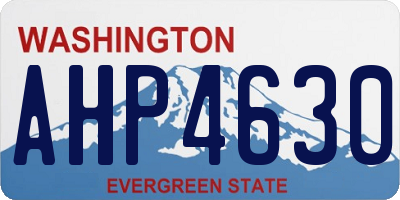 WA license plate AHP4630