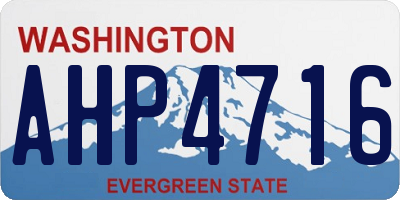 WA license plate AHP4716
