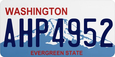 WA license plate AHP4952