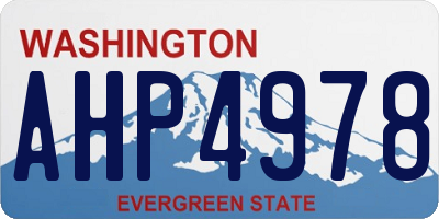 WA license plate AHP4978