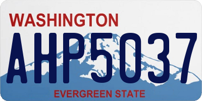 WA license plate AHP5037