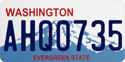 WA license plate AHQ0735