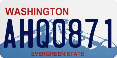 WA license plate AHQ0871