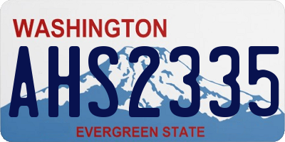 WA license plate AHS2335