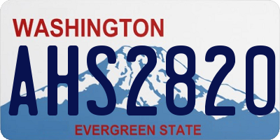 WA license plate AHS2820