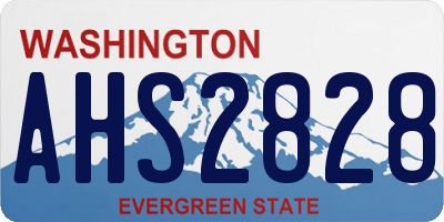 WA license plate AHS2828