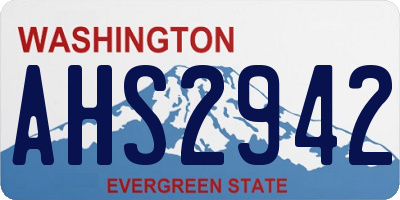 WA license plate AHS2942