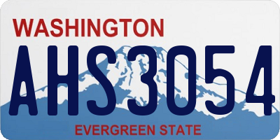 WA license plate AHS3054