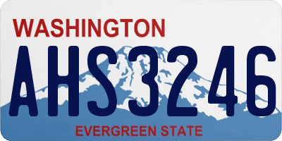 WA license plate AHS3246