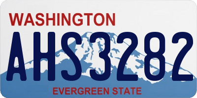 WA license plate AHS3282
