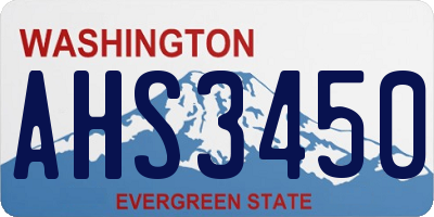 WA license plate AHS3450
