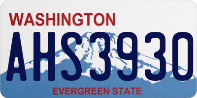 WA license plate AHS3930