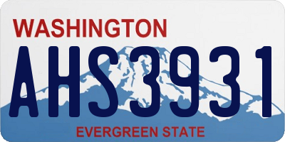 WA license plate AHS3931