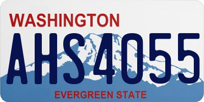 WA license plate AHS4055