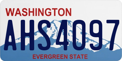 WA license plate AHS4097
