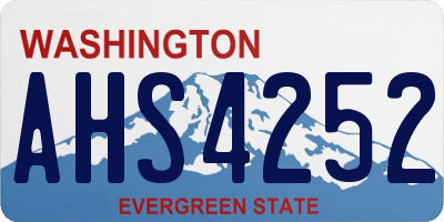 WA license plate AHS4252