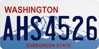 WA license plate AHS4526