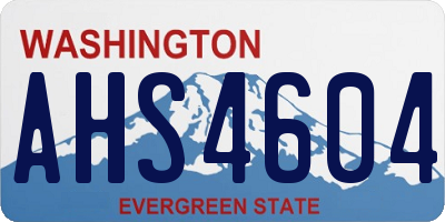 WA license plate AHS4604