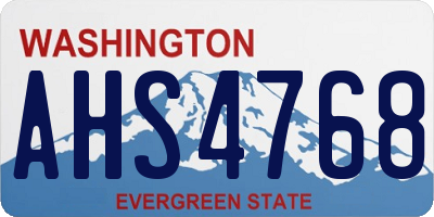 WA license plate AHS4768