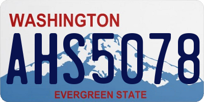 WA license plate AHS5078