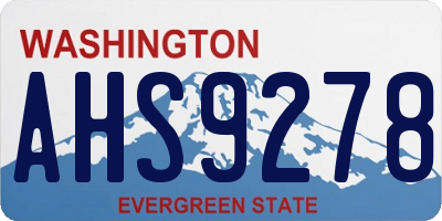WA license plate AHS9278